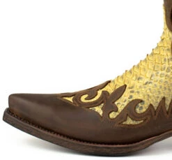 Santiags Cuir Vachette Python Sadale Camel " 2567 " -Maroquinerie 2567camel4 079706600 1447 08112022