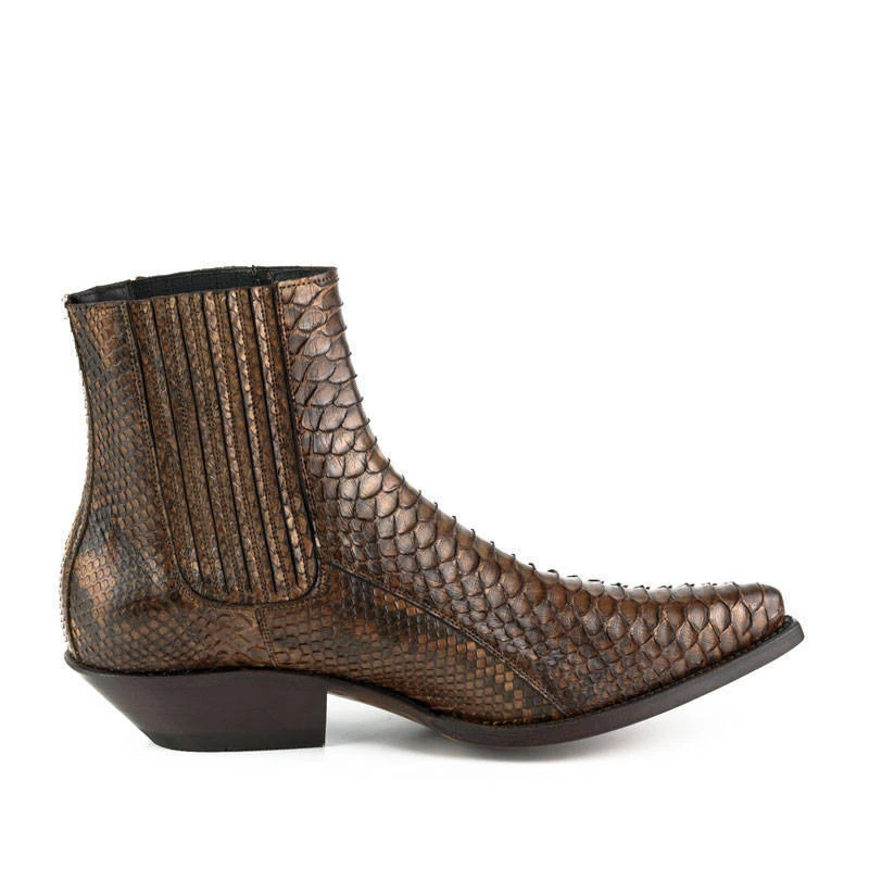 Boots Cuir Homme Python Mayura Cognac " 2575 " 4 Boots Cuir Homme Python Mayura Cognac " 2575 " – Image 4
