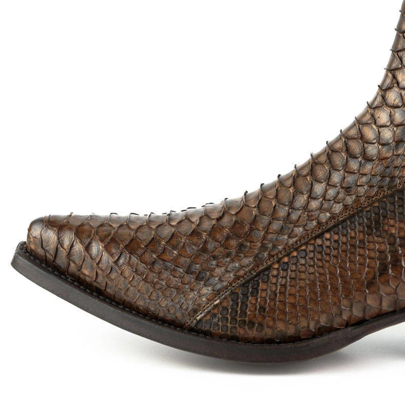 Boots Cuir Homme Python Mayura Cognac " 2575 " 5 Boots Cuir Homme Python Mayura Cognac " 2575 " – Image 5