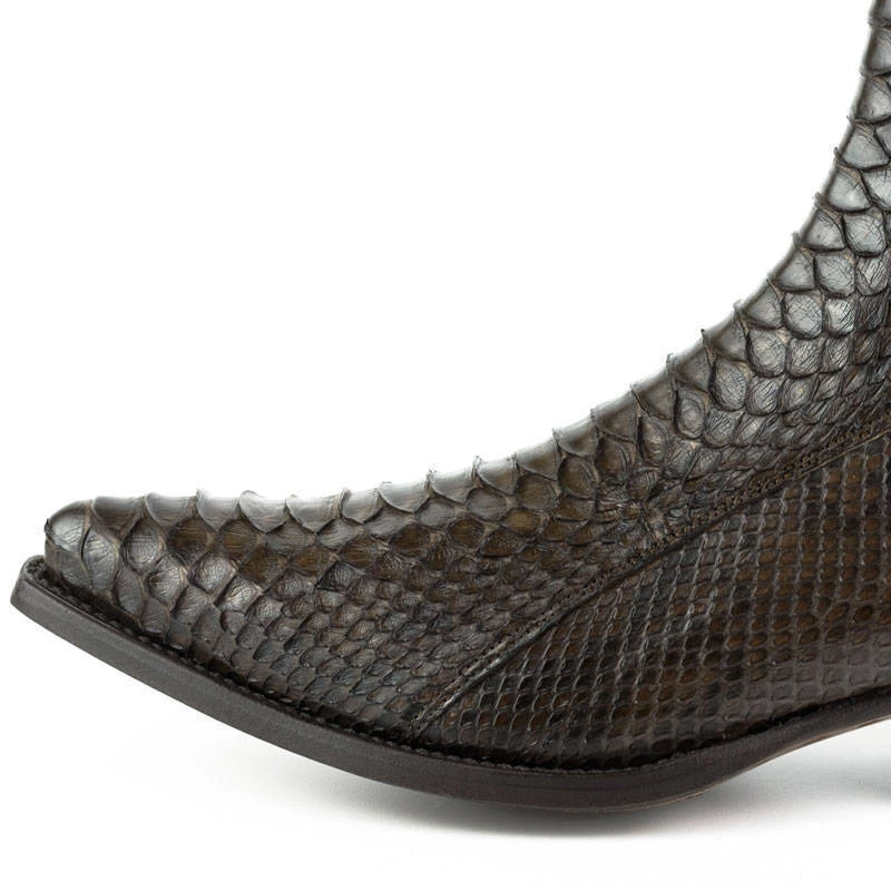 Boots Cuir Homme Python Mayura Marron " 2575 " 4 Boots Cuir Homme Python Mayura Marron " 2575 " – Image 4