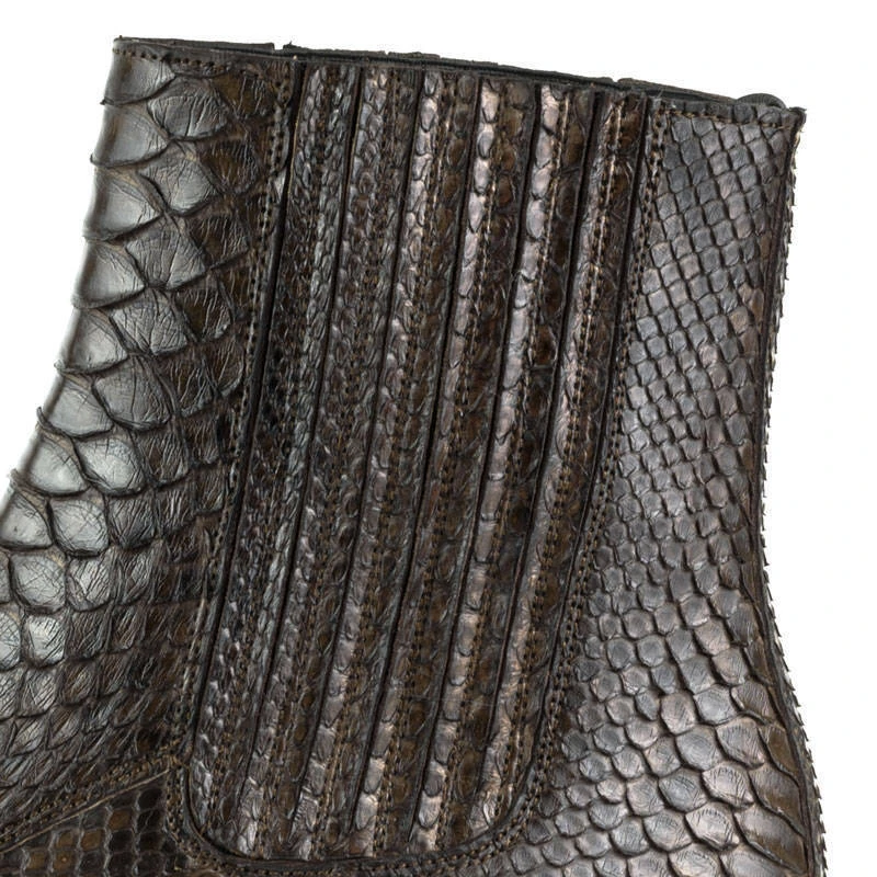 Boots Cuir Homme Python Mayura Marron " 2575 " 6 Boots Cuir Homme Python Mayura Marron " 2575 " – Image 6