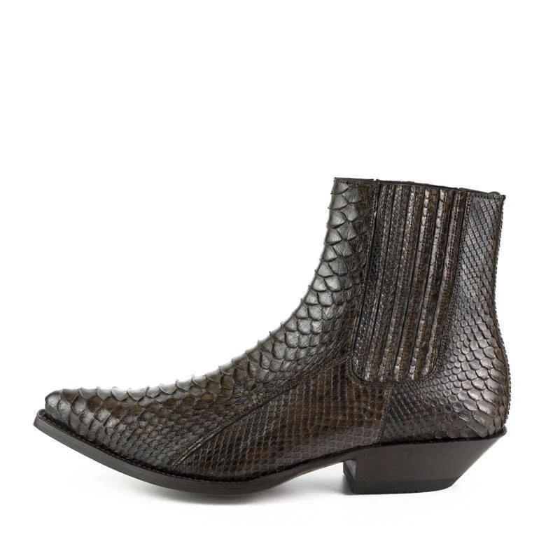 Boots Cuir Homme Python Mayura Marron " 2575 " 7 Boots Cuir Homme Python Mayura Marron " 2575 " – Image 7