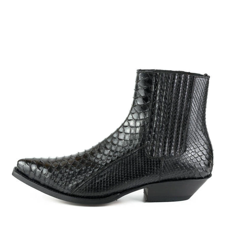 Boots Cuir Homme Python Mayura Noir " 2575 " 7 Boots Cuir Homme Python Mayura Noir " 2575 " – Image 7