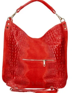 Sac Cuir Vachette Rouge "LUISA"