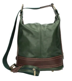 Sac à Dos En Cuir Vachette Verde " INGRID "