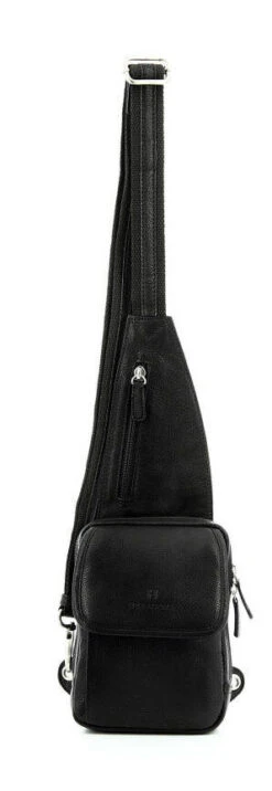 Hexagona Sac Porté Travers Cuir Vachette Noir " 461303 " -Maroquinerie 461303 noir face 033439700 1755 12102019