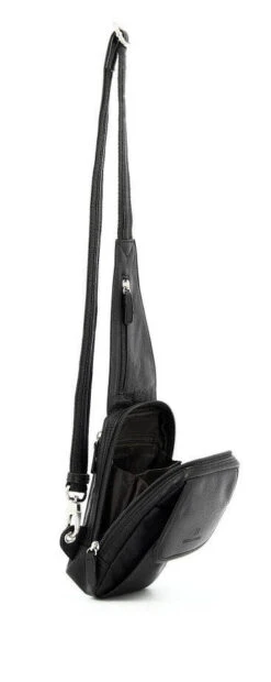 Hexagona Sac Porté Travers Cuir Vachette Noir " 461303 " -Maroquinerie 461303 noir ouver 048144000 1755 12102019