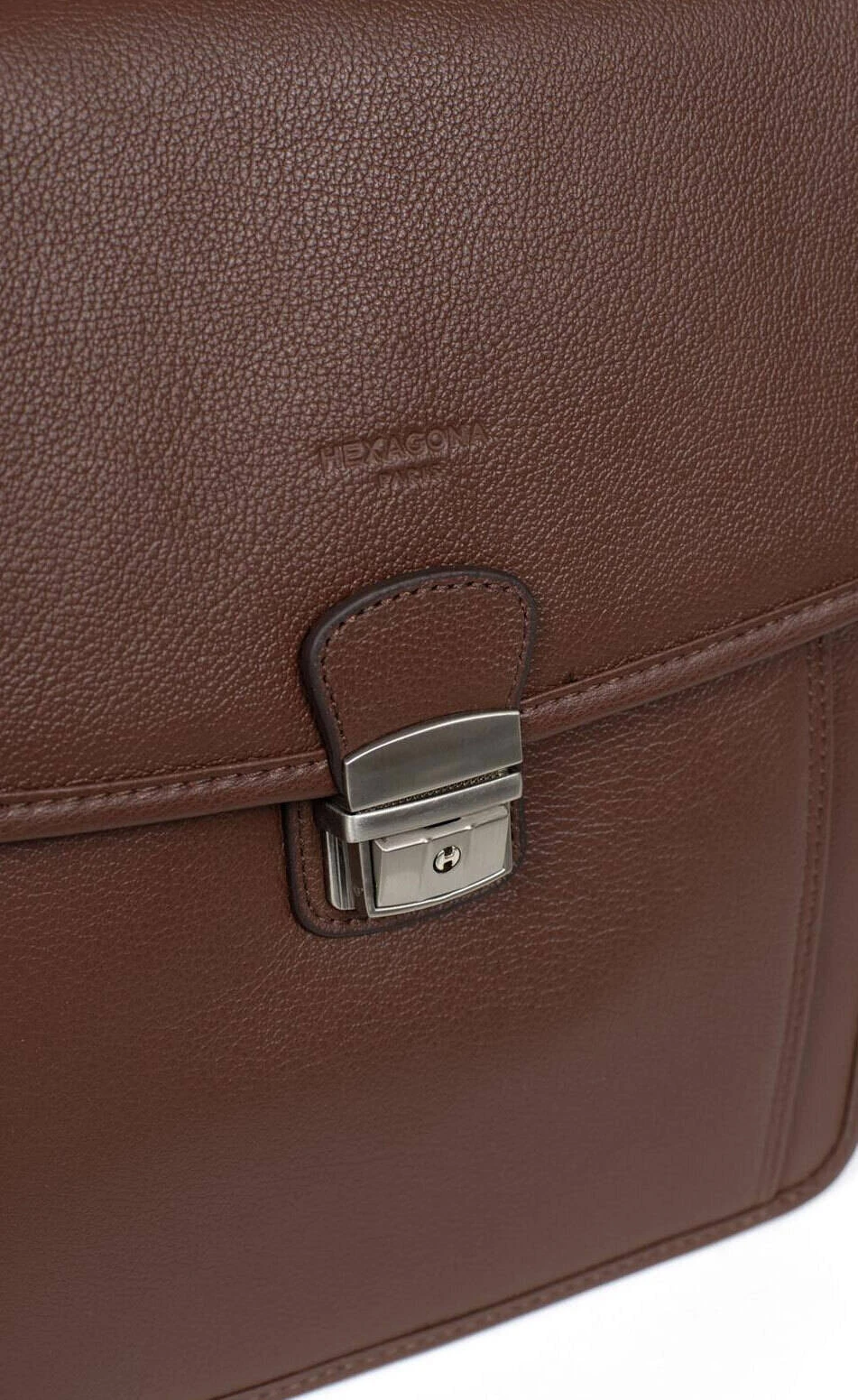 Hexagona Sacoche Cuir Vachette Chocolat " 463893 " 3 Hexagona Sacoche Cuir Vachette Chocolat " 463893 " – Image 3