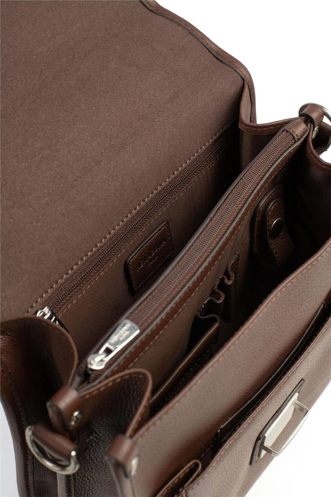 Hexagona Sacoche Cuir Vachette Chocolat " 463893 " 4 Hexagona Sacoche Cuir Vachette Chocolat " 463893 " – Image 4