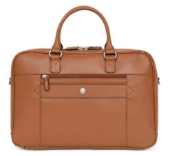 Hexagona Porte Ordinateur Cuir Vachette Tan " 464409 "