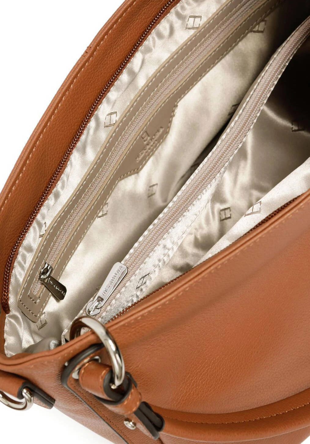 Hexagona Besace Cuir De Vachette Grainé Tan " 466565 " 4 Hexagona Besace Cuir De Vachette Grainé Tan " 466565 " – Image 4