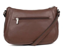 Hexagona Sac Porté Travers Cuir Vachette Chocolat " 466743 "