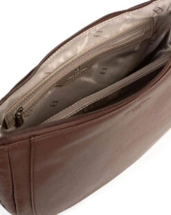 Hexagona Sac Porté Travers Cuir Vachette Chocolat " 466743 " -Maroquinerie 466743a95 073646700 1126 21032023