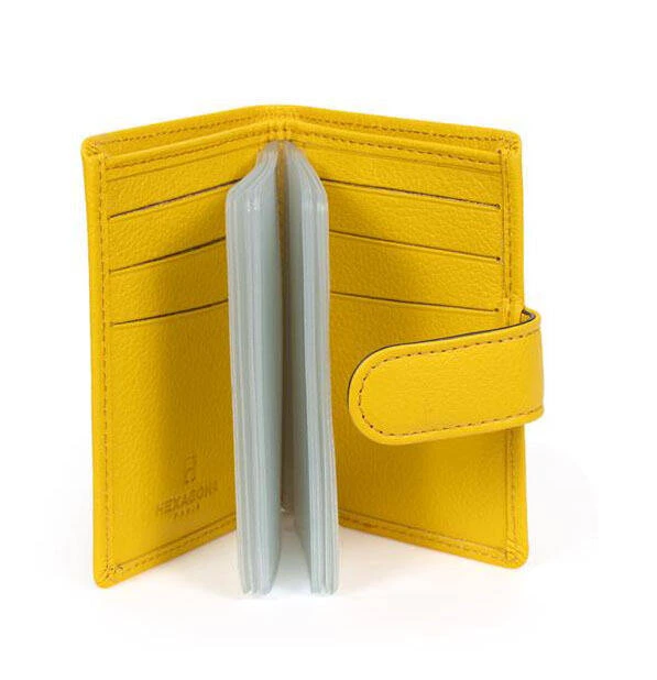 Hexagona Porte Cartes Cuir Vachette Jaune " 467254 " 1 Hexagona Porte Cartes Cuir Vachette Jaune " 467254 "
