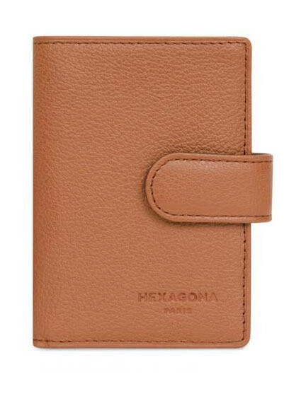 Hexagona Porte Cartes Cuir Vachette Tan " 467254 " 4 Hexagona Porte Cartes Cuir Vachette Tan " 467254 " – Image 4