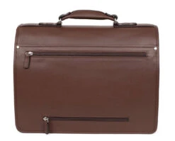 Hexagona Serviette 2 Soufflets Cuir Vachette Chocolat " 469537 "