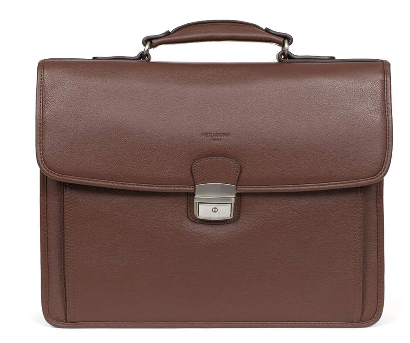 Hexagona Serviette En Cuir Vachette Chocolat " 469545 " 5 Hexagona Serviette En Cuir Vachette Chocolat " 469545 " – Image 5