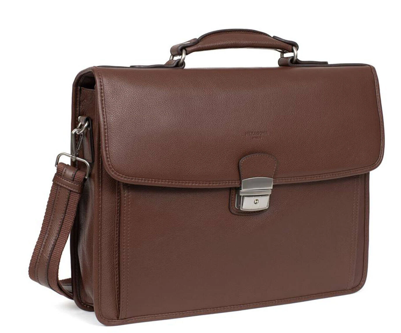 Hexagona Serviette En Cuir Vachette Chocolat " 469545 " 2 Hexagona Serviette En Cuir Vachette Chocolat " 469545 " – Image 2