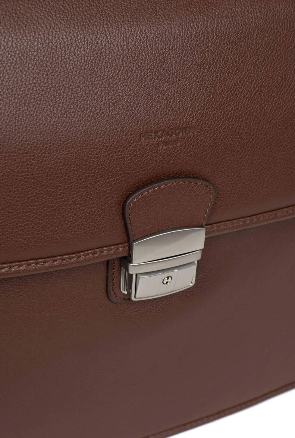 Hexagona Serviette En Cuir Vachette Chocolat " 469545 " 3 Hexagona Serviette En Cuir Vachette Chocolat " 469545 " – Image 3