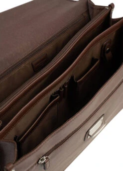 Hexagona Serviette 3 Soufflets Cuir Vachette Chocolat " 469546 " -Maroquinerie 469546a95 050635500 1103 04042023