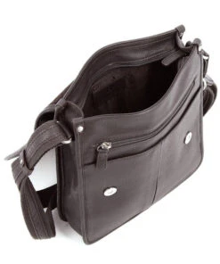 Hexagona Besace Cuir Vachette Marron Fonce " 469548 " -Maroquinerie 469548 marron fonce ouvert 013852400 1758 12102019