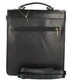 Petit Cartable Cuir Vachette Noir " LEO "