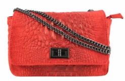 Pochette Cuir Vachette Rouge " MIRANDA "