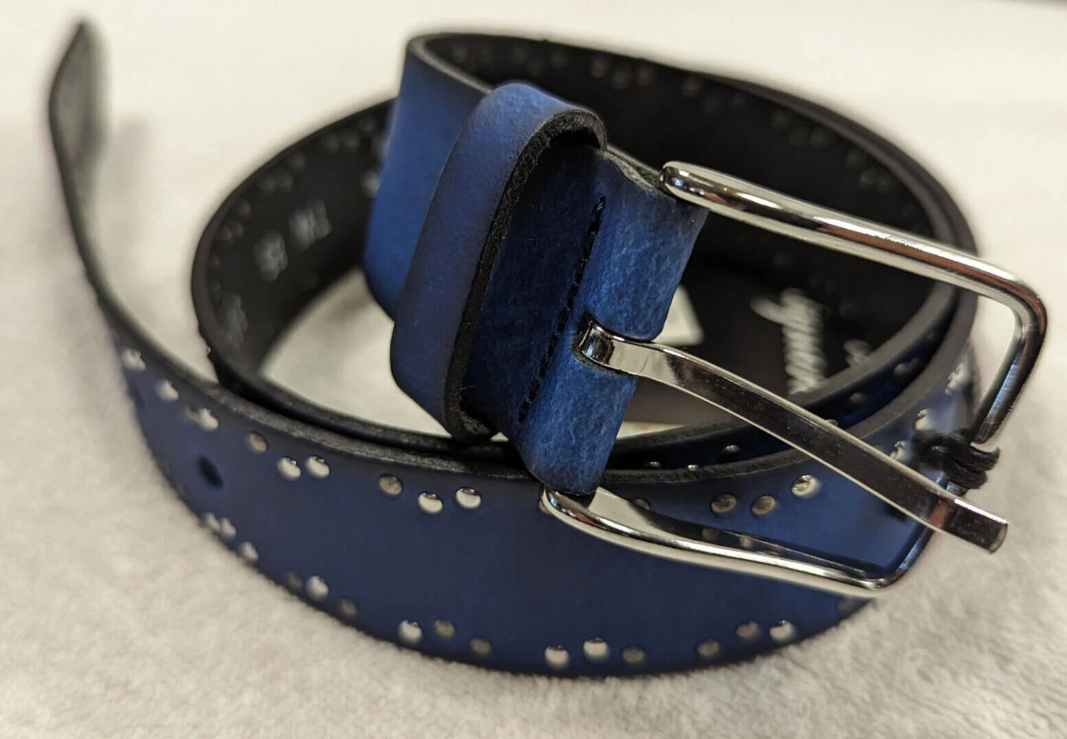 Ceinture Cuir Femme Bleu " 5619 " 4 Ceinture Cuir Femme Bleu " 5619 " – Image 4