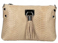 Pochette Cuir Femme Imprimé Python Taupe " THERESA " -Maroquinerie 58theresatr216tataupe1 016192400 1605 21032023