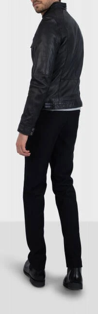 Blouson Cuir Homme Noir Oakwood " 60901 " Agneau Style Motard Tendance 5 Blouson Cuir Homme Noir Oakwood " 60901 " Agneau Style Motard Tendance – Image 5