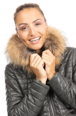 Blouson Cuir Femme Kaki Oakwood " 61677 " -Maroquinerie 61677kaki 041471400 1552 25092023