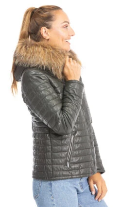 Blouson Cuir Femme Kaki Oakwood " 61677 " -Maroquinerie 61677kakicuir 036759100 1552 25092023