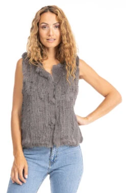 Gilet Lapin Femme Sans Manches Anthracite Oakwood " 62683 " -Maroquinerie 62683grisfface 004067700 1554 25092023