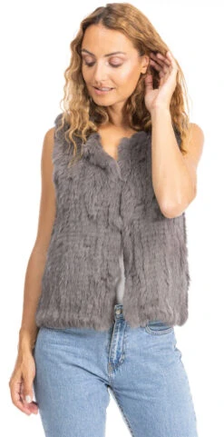 Gilet Lapin Femme Sans Manches Anthracite Oakwood " 62683 " -Maroquinerie 62683grisfoncegilet 087594600 1554 25092023