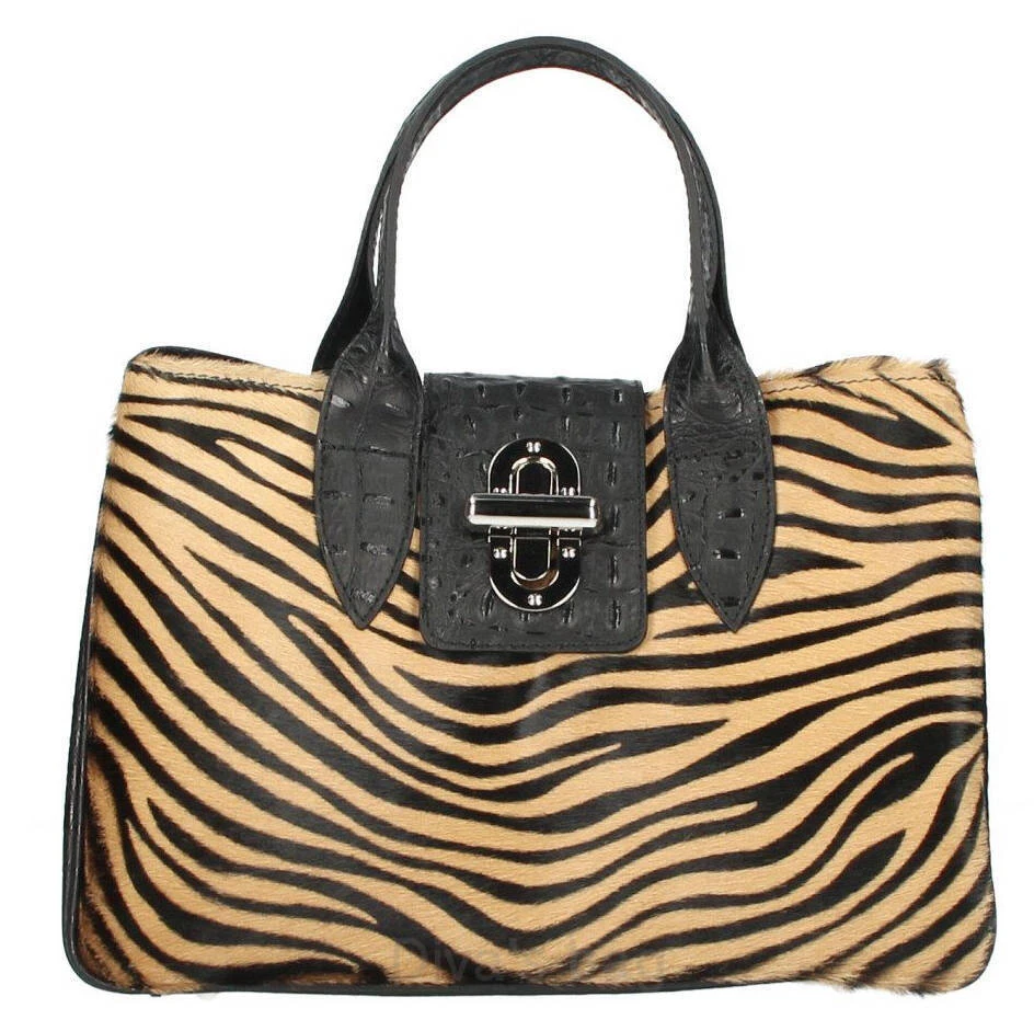 Sac à Main Cuir Zebré Scuro " CARLA " 5 Sac à Main Cuir Zebré Scuro " CARLA " – Image 5