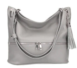 Sac Cuir Femme Vachette Gris " JOSS "