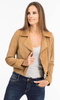 Oakwood Blouson Cuir Style Biker Peau Tan " 63637 " -Maroquinerie 63637tan3 015830300 1736 11102021
