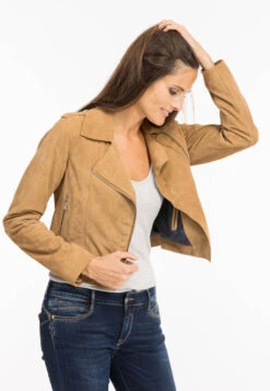 Oakwood Blouson Cuir Style Biker Peau Tan " 63637 "