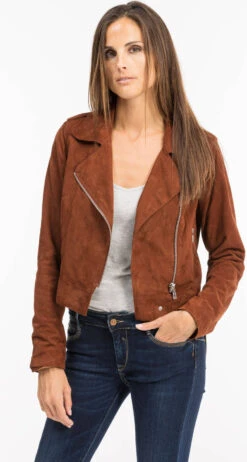 Oakwood Blouson Cuir Style Biker Peau Whisky " 63637 "