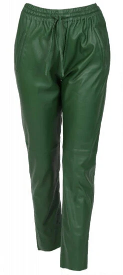 Pantalon Cuir Oakwood Femme Agneau Emeraude " 63641 " -Maroquinerie 63641emeraude 075844500 1611 31032023
