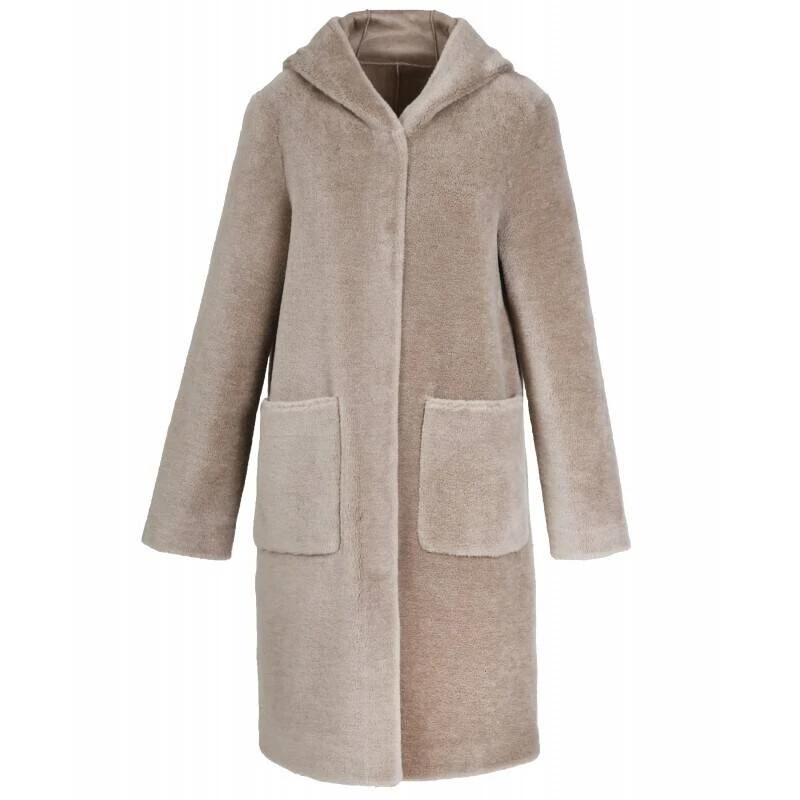 Manteau Laine Femme Taupe Oakwood " 63747 " 3 Manteau Laine Femme Taupe Oakwood " 63747 " – Image 3