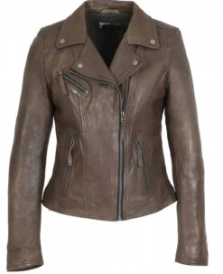 Blouson Cuir Femme Marron Oakwood " 64095 " 5 Blouson Cuir Femme Marron Oakwood " 64095 " -Maroquinerie 64095marron 064154900 1707 06102022