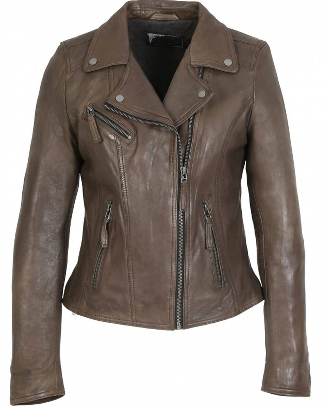 Blouson Cuir Femme Marron Oakwood " 64095 " 3 Blouson Cuir Femme Marron Oakwood " 64095 " – Image 3