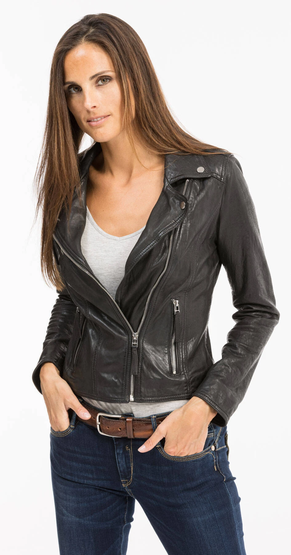 Blouson Cuir Femme Noir Oakwood " 64095 " 7 Blouson Cuir Femme Noir Oakwood " 64095 " – Image 7