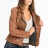 Blouson Cuir Femme Whisky Oakwood " 64095 "