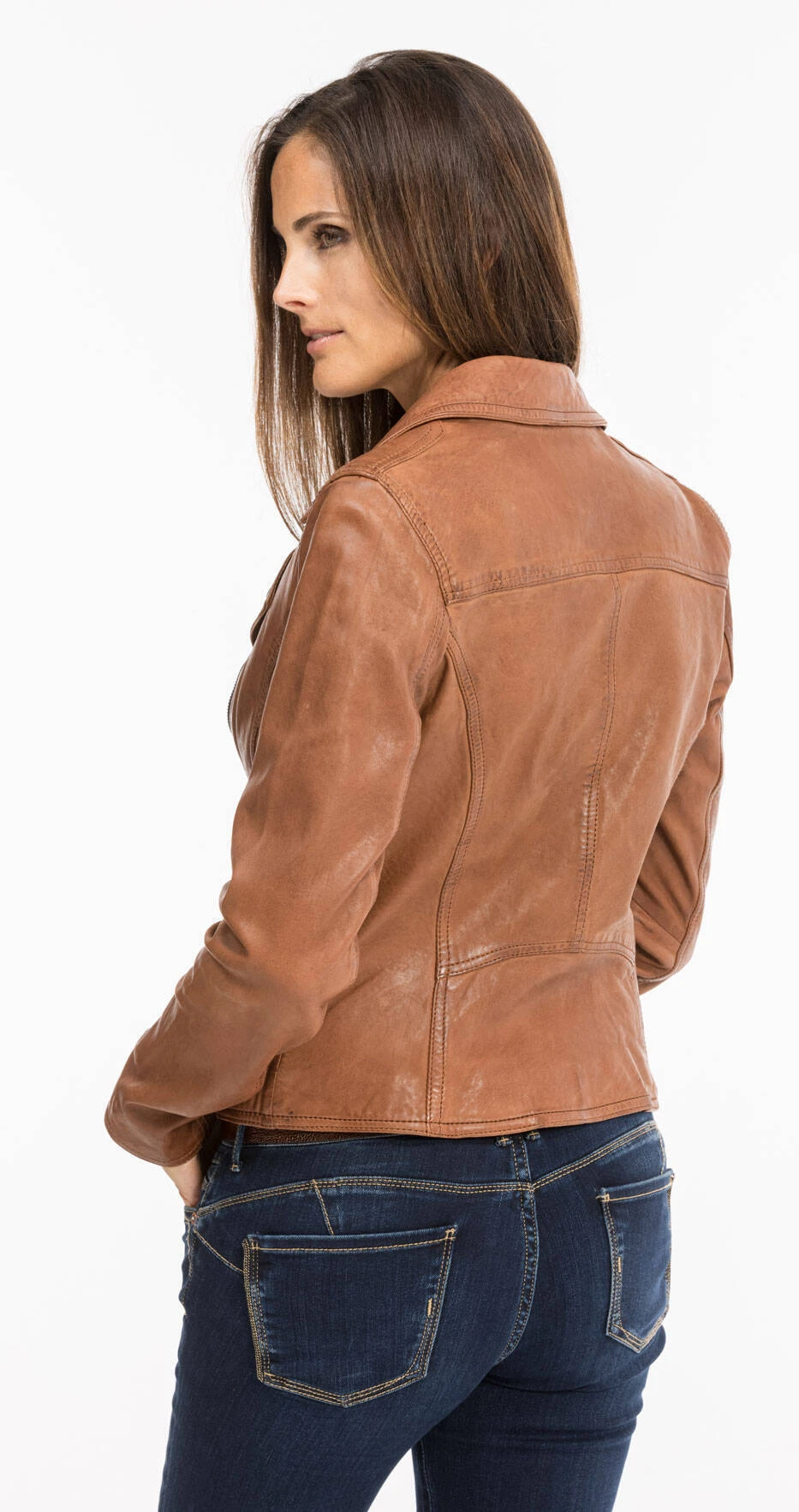 Blouson Cuir Femme Whisky Oakwood " 64095 " 6 Blouson Cuir Femme Whisky Oakwood " 64095 " – Image 6