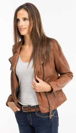 Blouson Cuir Femme Whisky Oakwood " 64095 " 17 Blouson Cuir Femme Whisky Oakwood " 64095 " -Maroquinerie 64095whisky9 024512600 1049 12102021