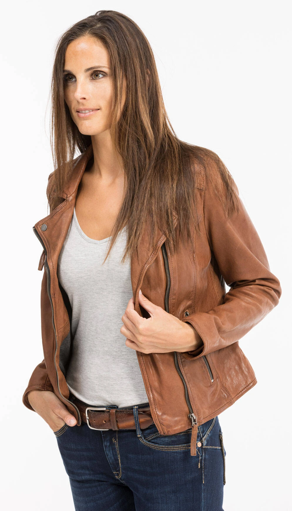 Blouson Cuir Femme Whisky Oakwood " 64095 " 9 Blouson Cuir Femme Whisky Oakwood " 64095 " – Image 9