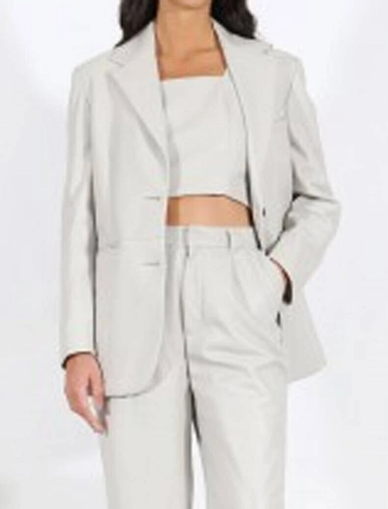 Oakwood Blazer Oversize Cuir Agneau Beton " 64152 " 5 Oakwood Blazer Oversize Cuir Agneau Beton " 64152 " – Image 5