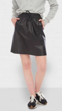 Oakwood Jupe Cuir Agneau Noir " 64161 " -Maroquinerie 64161noirjupecuir 016751600 1531 04102022